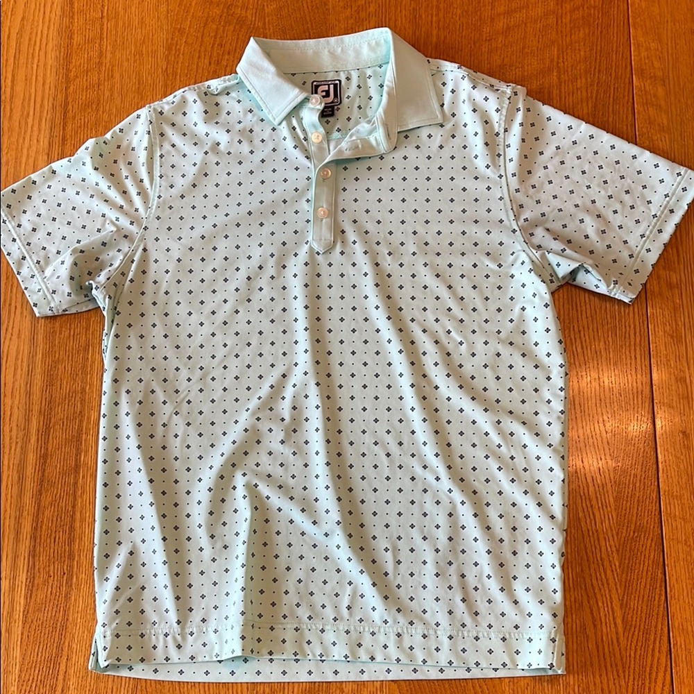 Men's Light Light Green Patterned Polo